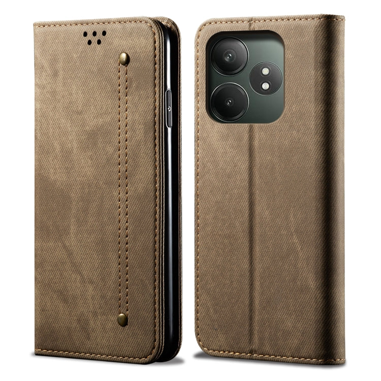 Custodia per telefono in pelle Flip Texture denim, For Realme Note 60 4G / C61 4G, For Realme 13 Pro 5G Global, For Realme GT 6T 5G Global, For Realme GT 6 5G Global, For Realme C63 / C61, For Realme 12 Pro / 12 Pro+