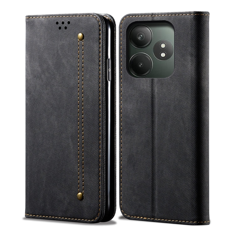 Custodia per telefono in pelle Flip Texture denim, For Realme Note 60 4G / C61 4G, For Realme 13 Pro 5G Global, For Realme GT 6T 5G Global, For Realme GT 6 5G Global, For Realme C63 / C61, For Realme 12 Pro / 12 Pro+