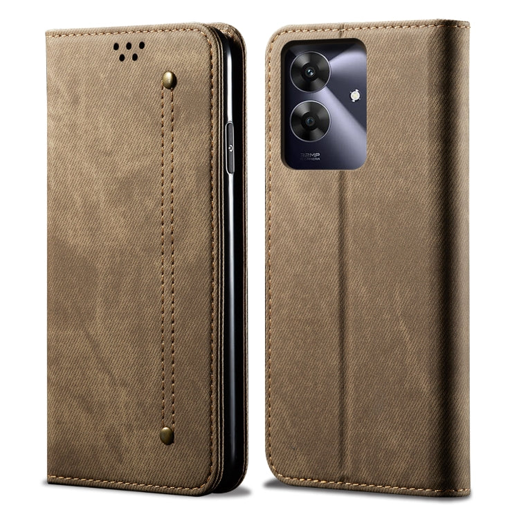 Custodia per telefono in pelle Flip Texture denim, For Realme Note 60 4G / C61 4G, For Realme 13 Pro 5G Global, For Realme GT 6T 5G Global, For Realme GT 6 5G Global, For Realme C63 / C61, For Realme 12 Pro / 12 Pro+