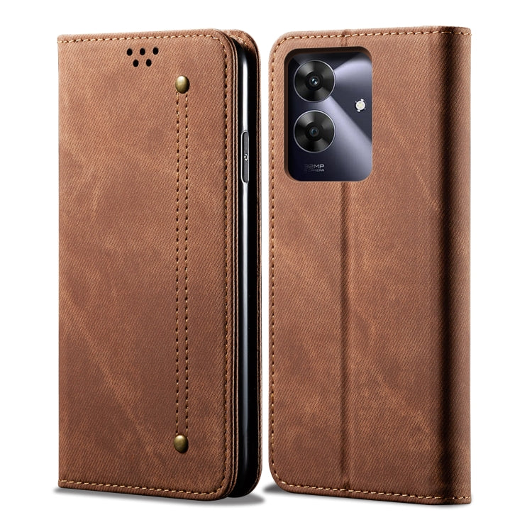 Custodia per telefono in pelle Flip Texture denim, For Realme Note 60 4G / C61 4G, For Realme 13 Pro 5G Global, For Realme GT 6T 5G Global, For Realme GT 6 5G Global, For Realme C63 / C61, For Realme 12 Pro / 12 Pro+
