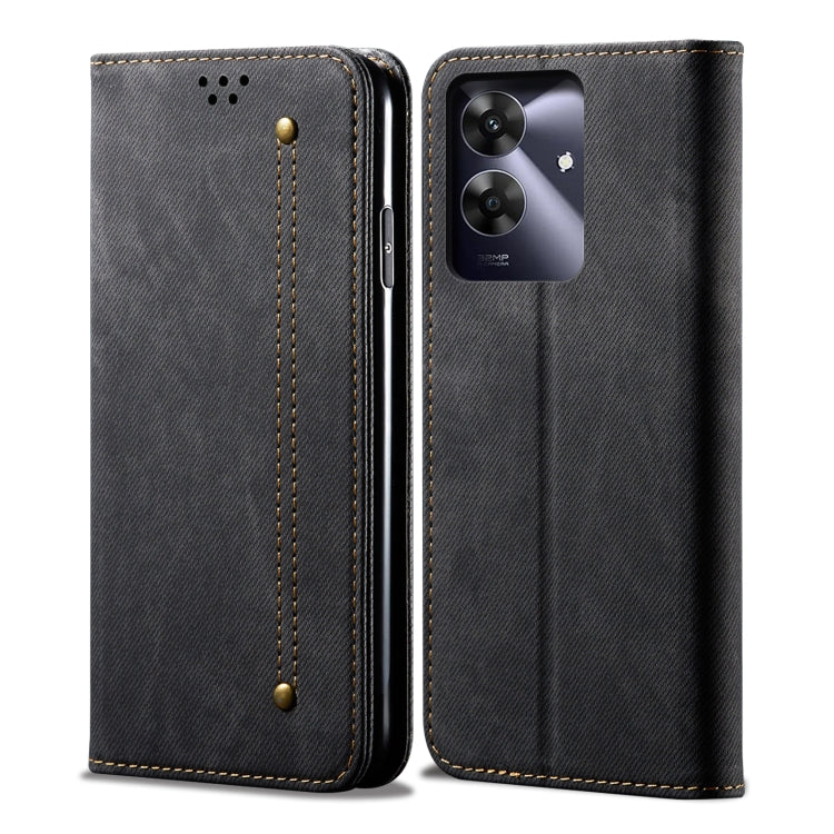Custodia per telefono in pelle Flip Texture denim, For Realme Note 60 4G / C61 4G, For Realme 13 Pro 5G Global, For Realme GT 6T 5G Global, For Realme GT 6 5G Global, For Realme C63 / C61, For Realme 12 Pro / 12 Pro+