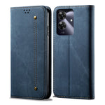 Custodia per telefono in pelle Flip Texture denim, For Realme Note 60 4G / C61 4G, For Realme 13 Pro 5G Global, For Realme GT 6T 5G Global, For Realme GT 6 5G Global, For Realme C63 / C61, For Realme 12 Pro / 12 Pro+