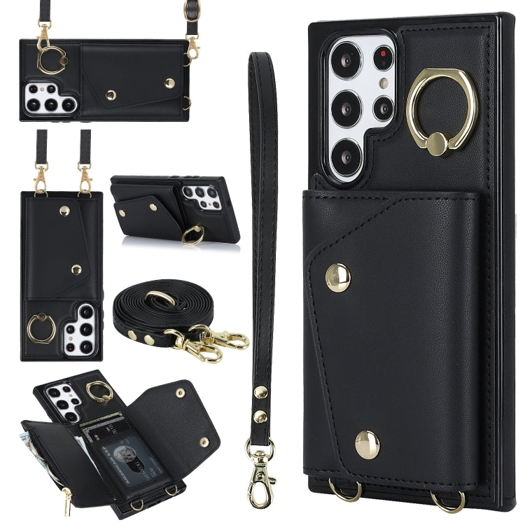 Custodia portafoglio con cerniera per Samsung Galaxy S22 Ultra