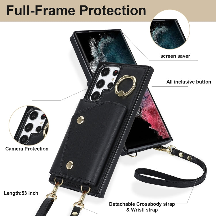 Custodia portafoglio con cerniera per Samsung Galaxy S22 Ultra