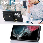 Custodia portafoglio con cerniera per Samsung Galaxy S22 Ultra