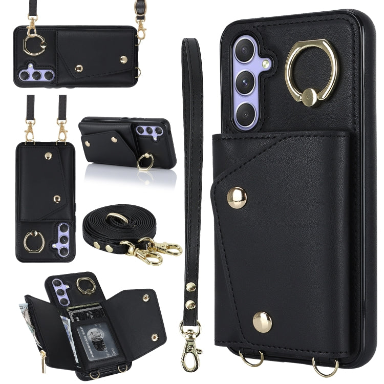 Custodia portafoglio con cerniera per smartphone Samsung Galaxy