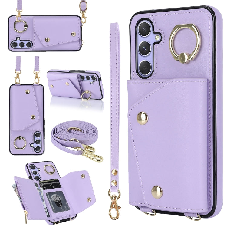 Custodia portafoglio con cerniera per smartphone Samsung Galaxy