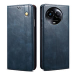 Custodia per telefono in pelle con trama di cavallo pazzo in cera d'olio, For Realme GT 6T 5G Global, For Realme GT 6 5G Global, For Realme C63 / C61, For Realme 12 Pro / 12 Pro+, For Realme GT5 Pro, For Realme 11 5G Global / 11x