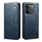 Custodia per telefono in pelle con trama di cavallo pazzo in cera d'olio, For Realme GT 6T 5G Global, For Realme GT 6 5G Global, For Realme C63 / C61, For Realme 12 Pro / 12 Pro+, For Realme GT5 Pro, For Realme 11 5G Global / 11x