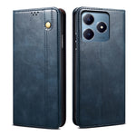 Custodia per telefono in pelle con trama di cavallo pazzo in cera d'olio, For Realme GT 6T 5G Global, For Realme GT 6 5G Global, For Realme C63 / C61, For Realme 12 Pro / 12 Pro+, For Realme GT5 Pro, For Realme 11 5G Global / 11x