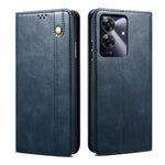 Custodia per telefono in pelle con trama di cavallo pazzo in cera d'olio, For Realme 14 5G Global, For Realme P3 Pro, For Realme 14 Pro+ Global, For Realme 14 Pro Global, For Realme Note 60 4G / C61 4G, For Realme 13 Pro 5G Global