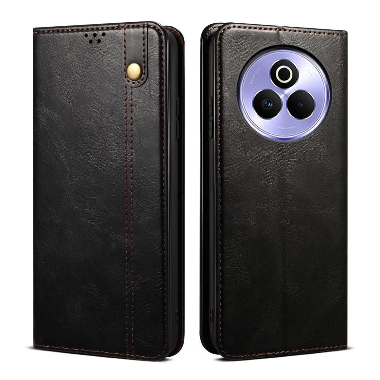 Custodia per telefono in pelle con trama di cavallo pazzo in cera d'olio, For Realme 14 5G Global, For Realme P3 Pro, For Realme 14 Pro+ Global, For Realme 14 Pro Global, For Realme Note 60 4G / C61 4G, For Realme 13 Pro 5G Global