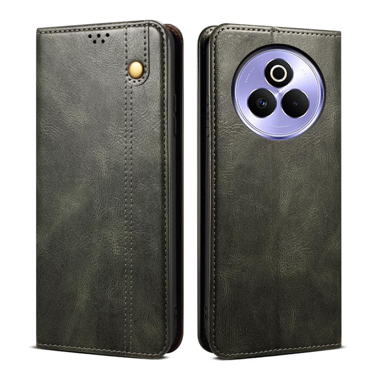 Custodia per telefono in pelle con trama di cavallo pazzo in cera d'olio, For Realme 14 5G Global, For Realme P3 Pro, For Realme 14 Pro+ Global, For Realme 14 Pro Global, For Realme Note 60 4G / C61 4G, For Realme 13 Pro 5G Global