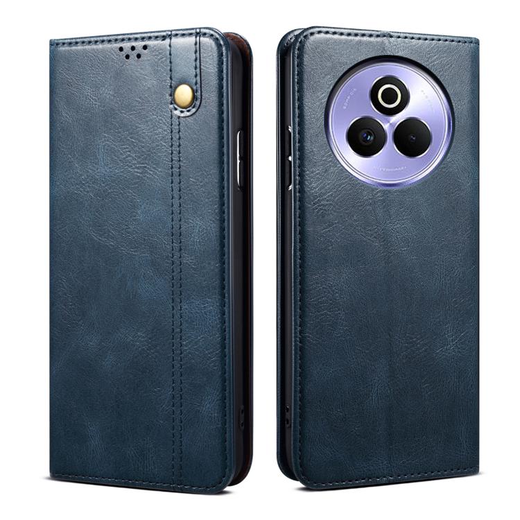 Custodia per telefono in pelle con trama di cavallo pazzo in cera d'olio, For Realme 14 5G Global, For Realme P3 Pro, For Realme 14 Pro+ Global, For Realme 14 Pro Global, For Realme Note 60 4G / C61 4G, For Realme 13 Pro 5G Global