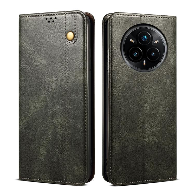Custodia per telefono in pelle con trama di cavallo pazzo in cera d'olio, For Realme 14 5G Global, For Realme P3 Pro, For Realme 14 Pro+ Global, For Realme 14 Pro Global, For Realme Note 60 4G / C61 4G, For Realme 13 Pro 5G Global