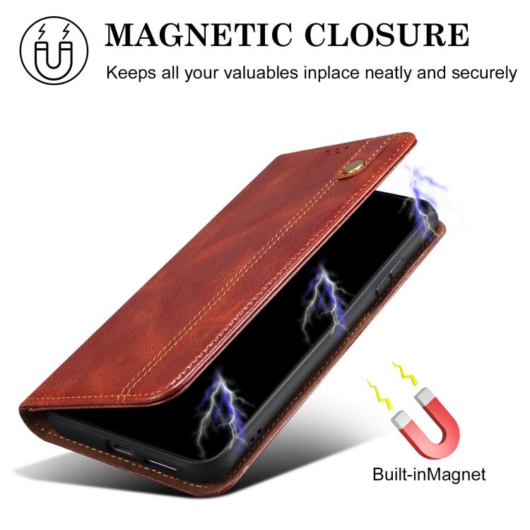 Custodia per telefono in pelle con trama di cavallo pazzo in cera d'olio, For Realme 14 5G Global, For Realme P3 Pro, For Realme 14 Pro+ Global, For Realme 14 Pro Global, For Realme Note 60 4G / C61 4G, For Realme 13 Pro 5G Global