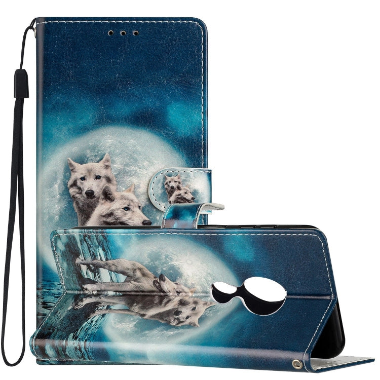 Custodia per telefono in pelle con disegno colorato, For Motorola Moto G7 Power