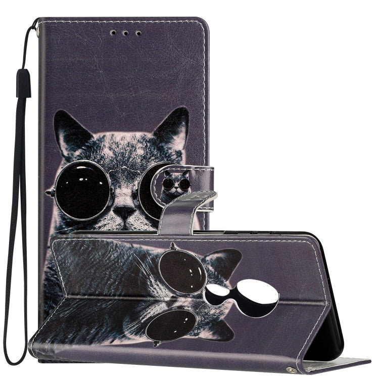 Custodia per telefono in pelle con disegno colorato, For Motorola Moto G7 Power
