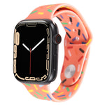 Cinturino in silicone con gocce di pioggia arcobaleno, For Apple Watch 6 40mm, For Apple Watch 6 44mm