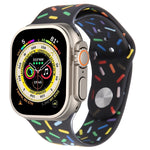 Cinturino in silicone con gocce di pioggia arcobaleno, For Apple Watch 8 41mm, For Apple Watch SE 2023 40mm