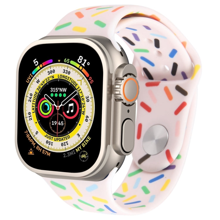 Cinturino in silicone con gocce di pioggia arcobaleno, For Apple Watch 8 45mm, For Apple Watch Ultra 2 49mm