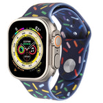 Cinturino in silicone con gocce di pioggia arcobaleno, For Apple Watch 8 45mm, For Apple Watch Ultra 2 49mm