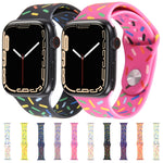 Cinturino in silicone con gocce di pioggia arcobaleno, For Apple Watch 8 41mm, For Apple Watch SE 2023 40mm