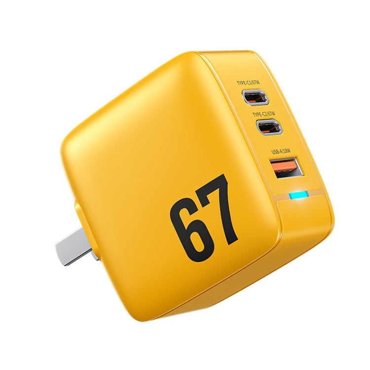 Caricatore GaN 67W USB-C e USB per smartphone
