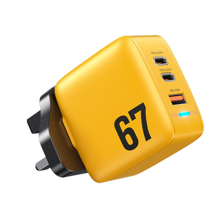 Caricatore GaN 67W USB-C e USB per smartphone