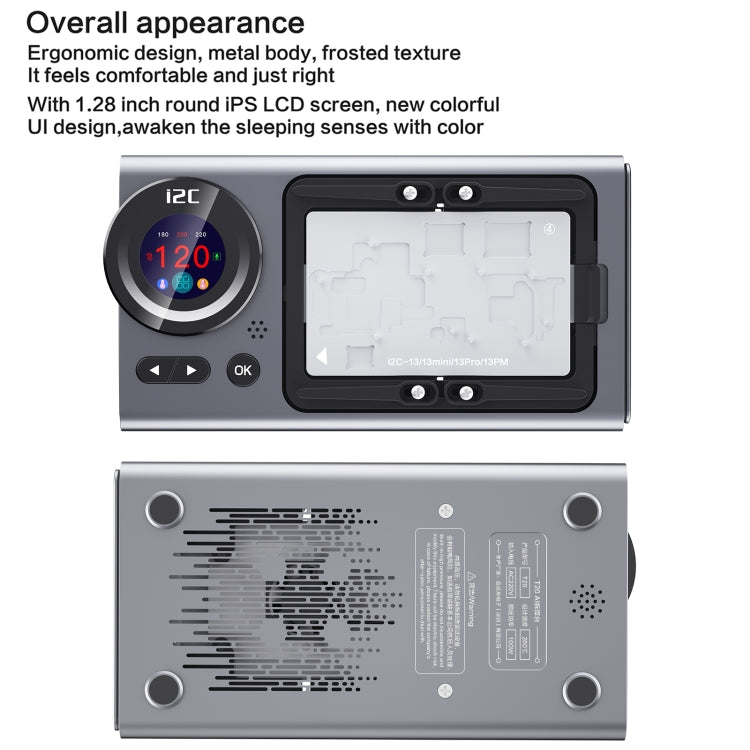 Piattaforma di riscaldamento a strati centrali per scheda madre intelligente i2C T20 per iPhone serie X-13, i2C T20 For iPhone X-13 Series