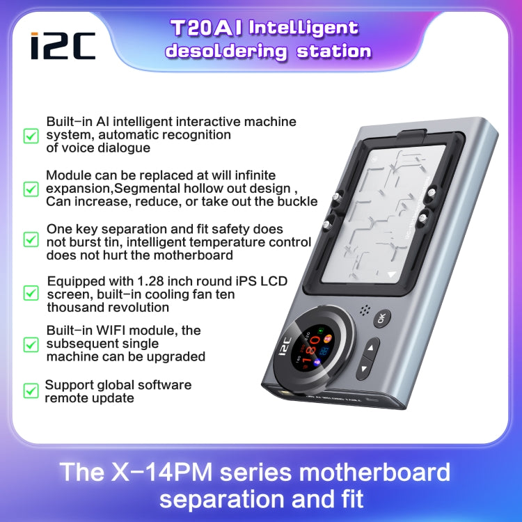 Piattaforma di riscaldamento a strati centrali per scheda madre intelligente i2C T20 per iPhone serie X-13, i2C T20 For iPhone X-13 Series