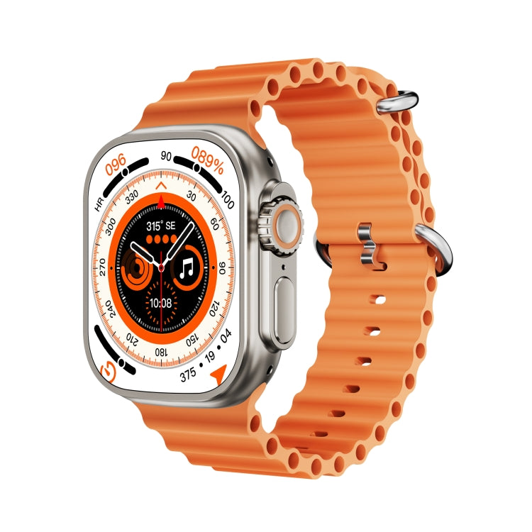 WS-E9 Ultra 2,2 pollici IP67 Orologio intelligente con cinturino in silicone impermeabile con fibbia in metallo, supporto frequenza cardiaca / NFC, Metal Buckle Ocean Silicone Band (Black), Metal Buckle Ocean Silicone Band (Orange)                     ...