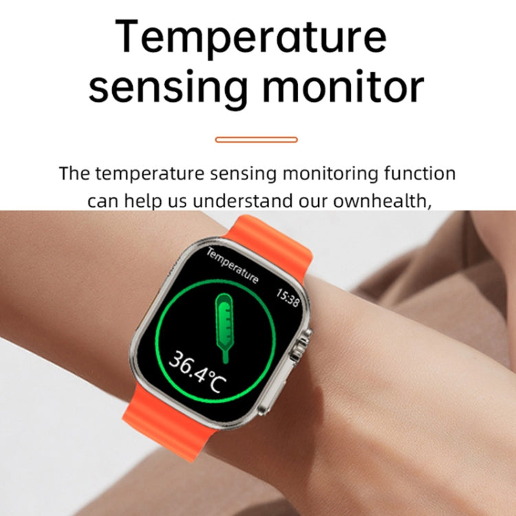 WS-E9 Ultra 2,2 pollici IP67 Orologio intelligente con cinturino in silicone impermeabile con fibbia in metallo, supporto frequenza cardiaca / NFC, Metal Buckle Ocean Silicone Band (Black), Metal Buckle Ocean Silicone Band (Orange)                     ...
