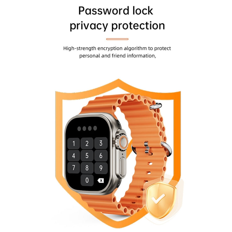 WS-E9 Ultra 2,2 pollici IP67 Orologio intelligente con cinturino in silicone impermeabile con fibbia in metallo, supporto frequenza cardiaca / NFC, Metal Buckle Ocean Silicone Band (Black), Metal Buckle Ocean Silicone Band (Orange)                     ...