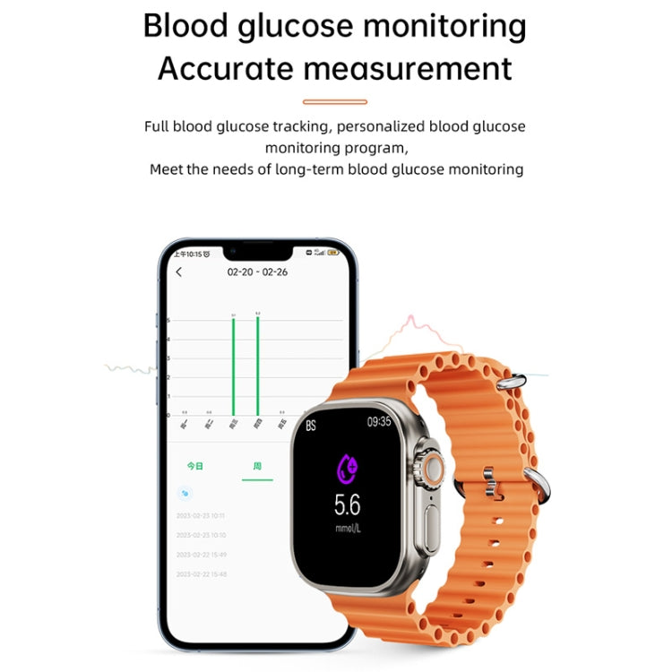 WS-E9 Ultra 2,2 pollici IP67 Orologio intelligente con cinturino in silicone impermeabile con fibbia in metallo, supporto frequenza cardiaca / NFC, Metal Buckle Ocean Silicone Band (Black), Metal Buckle Ocean Silicone Band (Orange)                     ...