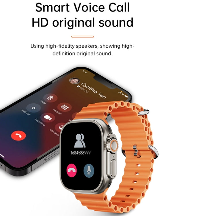 WS-E9 Ultra 2,2 pollici IP67 Orologio intelligente con cinturino in silicone impermeabile con fibbia in metallo, supporto frequenza cardiaca / NFC, Metal Buckle Ocean Silicone Band (Black), Metal Buckle Ocean Silicone Band (Orange)                     ...
