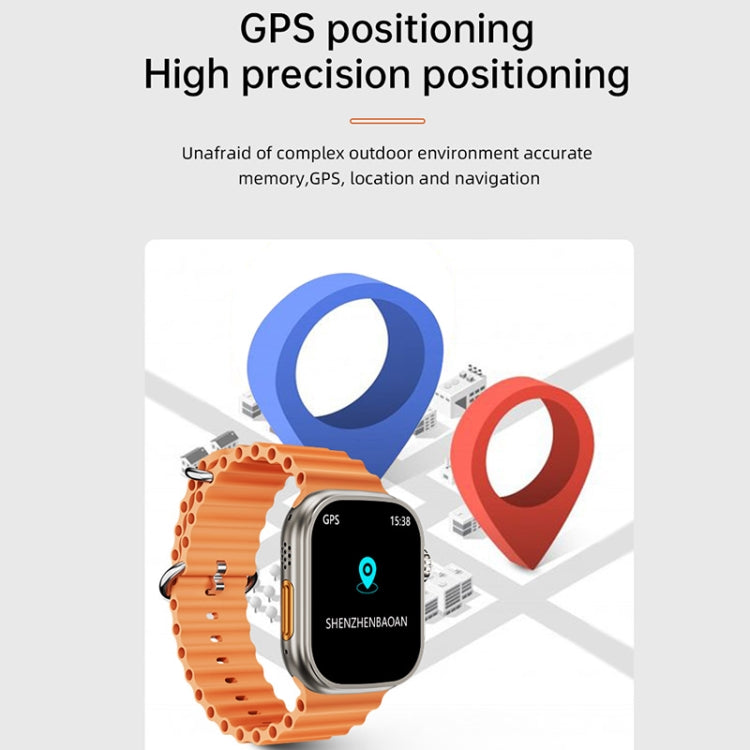 WS-E9 Ultra 2,2 pollici IP67 Orologio intelligente con cinturino in silicone impermeabile con fibbia in metallo, supporto frequenza cardiaca / NFC, Metal Buckle Ocean Silicone Band (Black), Metal Buckle Ocean Silicone Band (Orange)                     ...