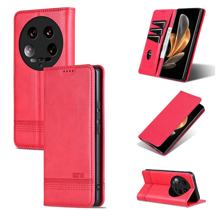 AZNS Custodia per telefono in pelle a conchiglia con struttura in vitello magnetico, For Xiaomi 14 Ultra, For Xiaomi Redmi 13C / Poco C65, For Xiaomi 14 Pro, For Xiaomi 14