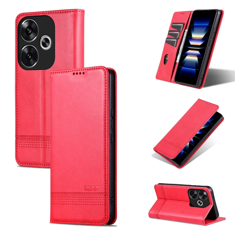 AZNS Custodia per telefono in pelle a conchiglia con struttura in vitello magnetico, For Xiaomi Redmi Turbo 3, For Xiaomi Redmi Note 13 Pro 4G, For Xiaomi Redmi Note 13 4G, For Xiaomi Redmi K70E