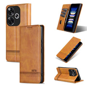 AZNS Custodia per telefono in pelle a conchiglia con struttura in vitello magnetico, For Xiaomi Redmi Turbo 3, For Xiaomi Redmi Note 13 Pro 4G, For Xiaomi Redmi Note 13 4G, For Xiaomi Redmi K70E