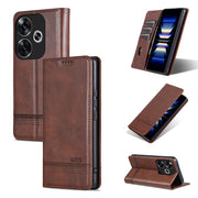 AZNS Custodia per telefono in pelle a conchiglia con struttura in vitello magnetico, For Xiaomi Redmi Turbo 3, For Xiaomi Redmi Note 13 Pro 4G, For Xiaomi Redmi Note 13 4G, For Xiaomi Redmi K70E