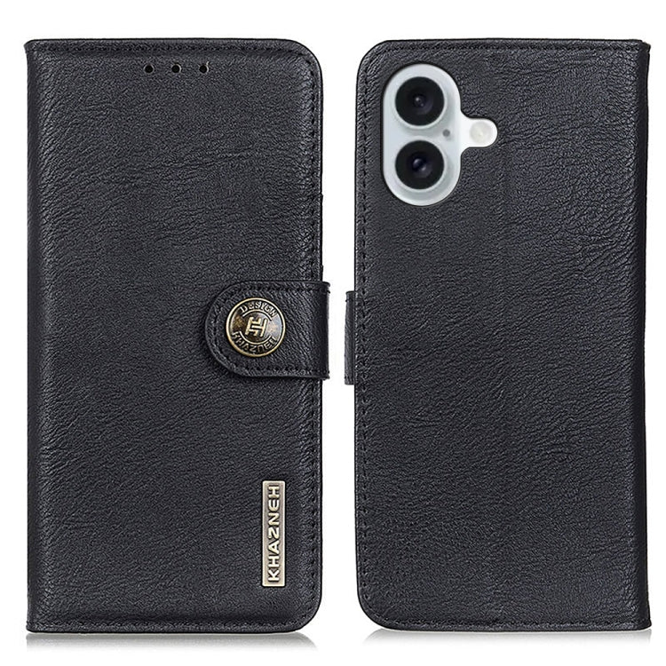 Custodia in pelle orizzontale con cavalletto per iPhone 16 e 15