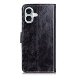 Custodia per cellulare in pelle a vibrazione orizzontale con struttura retrò Crazy Horse, For iPhone 16, For iPhone 15 Pro Max, For iPhone 15 Pro, For iPhone 15 Plus