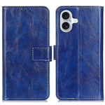 Custodia per cellulare in pelle a vibrazione orizzontale con struttura retrò Crazy Horse, For iPhone 16, For iPhone 15 Pro Max, For iPhone 15 Pro, For iPhone 15 Plus