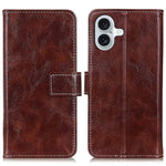 Custodia per cellulare in pelle a vibrazione orizzontale con struttura retrò Crazy Horse, For iPhone 16, For iPhone 15 Pro Max, For iPhone 15 Pro, For iPhone 15 Plus