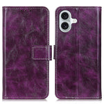 Custodia per cellulare in pelle a vibrazione orizzontale con struttura retrò Crazy Horse, For iPhone 16, For iPhone 15 Pro Max, For iPhone 15 Pro, For iPhone 15 Plus