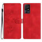 Custodia per telefono in pelle con motivo a farfalla in rilievo, For TCL 405 / 406 / 408, For TCL 40 SE