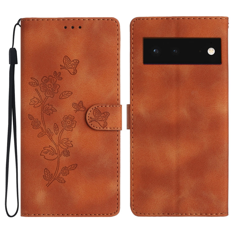 Custodia per telefono in pelle con motivo a farfalla in rilievo, For Google Pixel 6