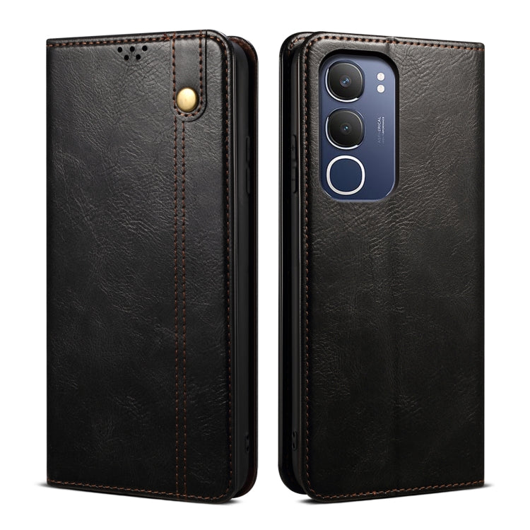Custodia per telefono in pelle con trama di cavallo pazzo in cera d'olio, For vivo S20 5G, For vivo S20 Pro 5G, For vivo Y19s 4G, For vivo X200, For vivo X200 Pro mini, For vivo X200 Pro