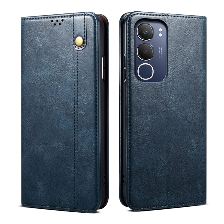 Custodia per telefono in pelle con trama di cavallo pazzo in cera d'olio, For vivo S20 5G, For vivo S20 Pro 5G, For vivo Y19s 4G, For vivo X200, For vivo X200 Pro mini, For vivo X200 Pro